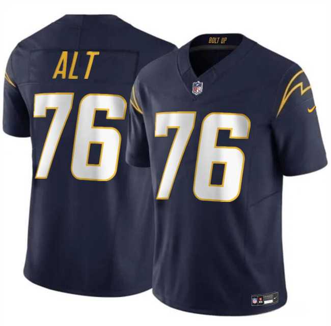 Men & Women & Youth Los Angeles Chargers #76 Joe Alt Navy 2024 Draft F.U.S.E. Vapor Limited Stitched Jersey